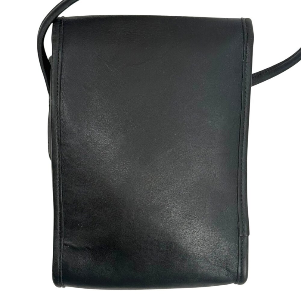 Vintage COACH Scooter Black Leather Brass Turn Lock Crossbody Shoulder Bag 90s - Picture 11 of 15